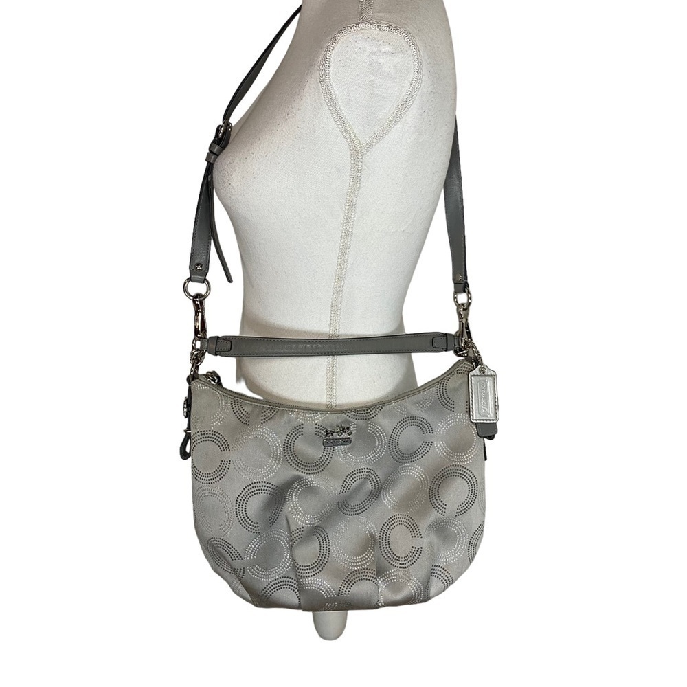 Coach Handbag Crossbody Silver Signature C